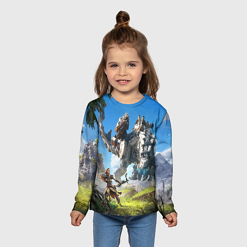 Детский лонгслив HORIZON ZERO DAWN / 3D-принт – фото 5