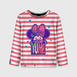 Лонгслив детский Minnie Mouse YUM!, цвет: 3D-принт