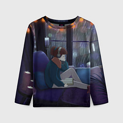 Детский лонгслив СИЖУ ДОМА