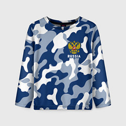 Лонгслив детский RUSSIA РОССИЯ, цвет: 3D-принт