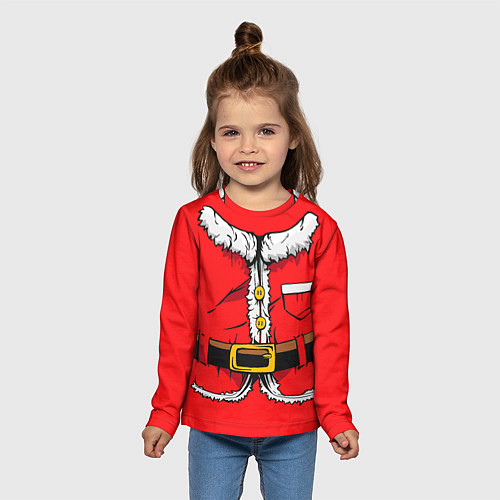 Детский лонгслив Санта Клаус / 3D-принт – фото 5