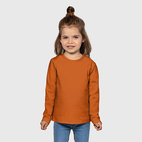 Детский лонгслив Радуга v6 - оранжевый / 3D-принт – фото 5