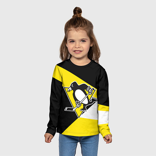 Детский лонгслив Pittsburgh Penguins Exclusive / 3D-принт – фото 5