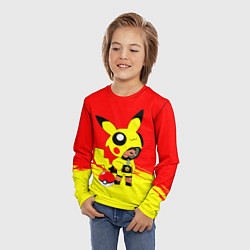 Лонгслив детский Brawl starsLeon pikachu, цвет: 3D-принт — фото 2