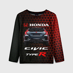 Лонгслив детский Honda Civic Type R, цвет: 3D-принт