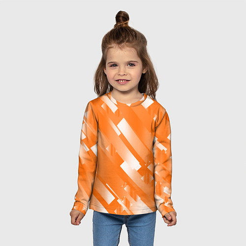 Детский лонгслив Оранжевый градиент / 3D-принт – фото 5