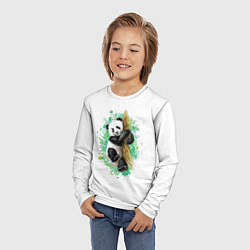 Лонгслив детский Панда, цвет: 3D-принт — фото 2