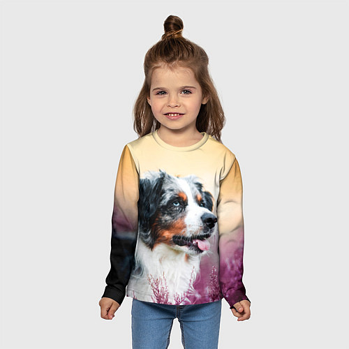 Детский лонгслив Австралийская Овчарка / 3D-принт – фото 5