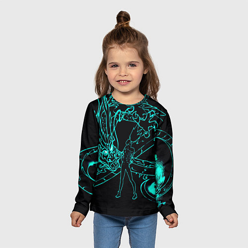 Детский лонгслив Neon Dragon / 3D-принт – фото 5