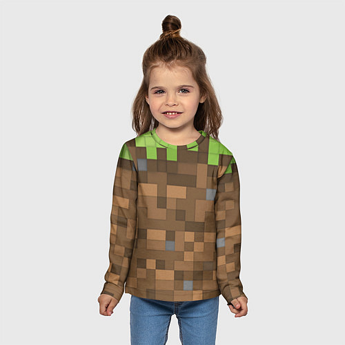 Детский лонгслив Minecraft камуфляж / 3D-принт – фото 5