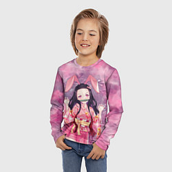 Лонгслив детский Незуко Камадо, цвет: 3D-принт — фото 2