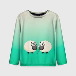 Лонгслив детский Две овечки пасутся на лугу, цвет: 3D-принт