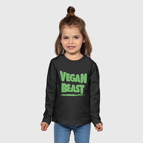 Детский лонгслив Vegan Beast / 3D-принт – фото 5