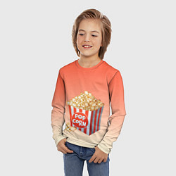 Лонгслив детский Попкорн рисунок, цвет: 3D-принт — фото 2