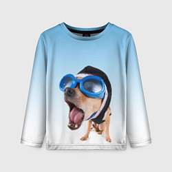Лонгслив детский Собака в очках, цвет: 3D-принт