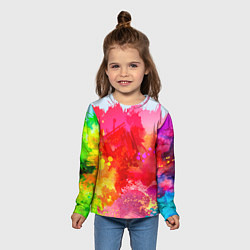 Лонгслив детский Брызги краски, цвет: 3D-принт — фото 2