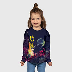 Лонгслив детский Канеки Кен Токийский гуль, цвет: 3D-принт — фото 2