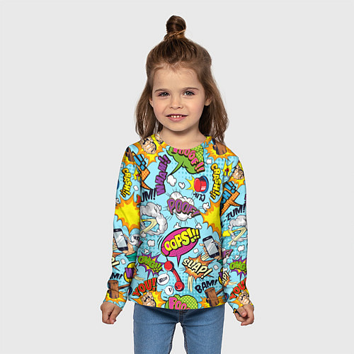 Детский лонгслив Комиксы / 3D-принт – фото 5