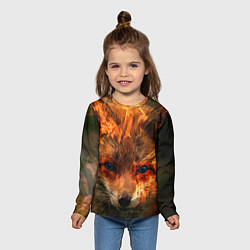 Лонгслив детский Огненная лиса, цвет: 3D-принт — фото 2
