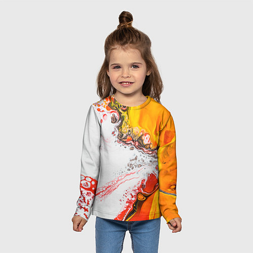 Детский лонгслив Рисунок желтой краской / 3D-принт – фото 5