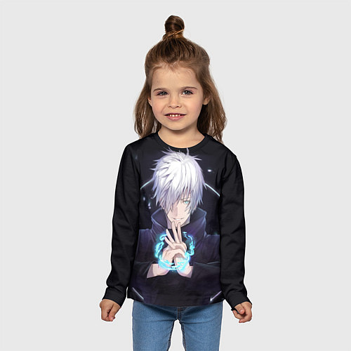 Детский лонгслив ГОДЖО САТОРУ GOJO SATORU / 3D-принт – фото 5