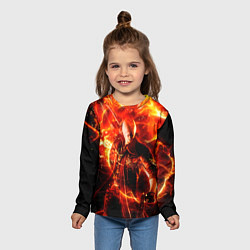Лонгслив детский Данте в огне, цвет: 3D-принт — фото 2