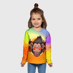 Лонгслив детский Веселая обезьяна в очках, цвет: 3D-принт — фото 2