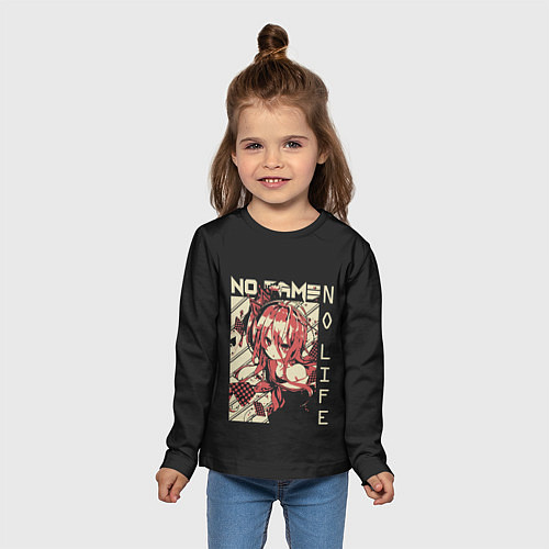 Детский лонгслив Нет игры нет жизни Широ / 3D-принт – фото 5