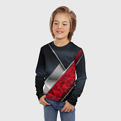 Лонгслив детский 3D BLACK AND RED METAL, цвет: 3D-принт — фото 2