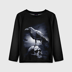 Лонгслив детский ЧЕРЕП И ВОРОН, цвет: 3D-принт