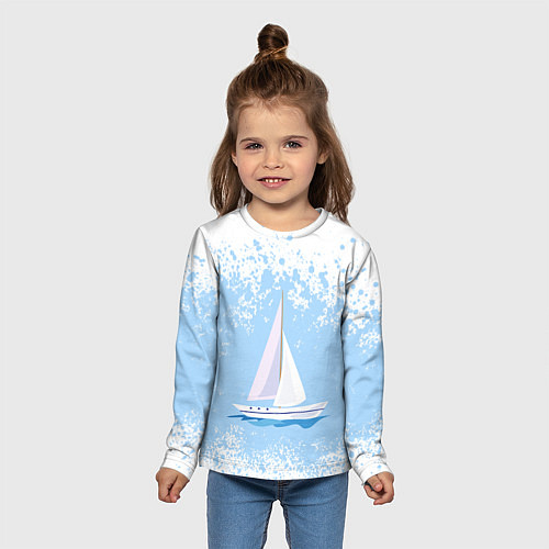 Детский лонгслив ОДИНОКАЯ ЛОДКА SAILBOAT Z / 3D-принт – фото 5