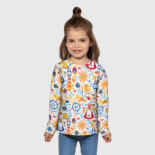 Детский лонгслив Славянская символика / 3D-принт – фото 5