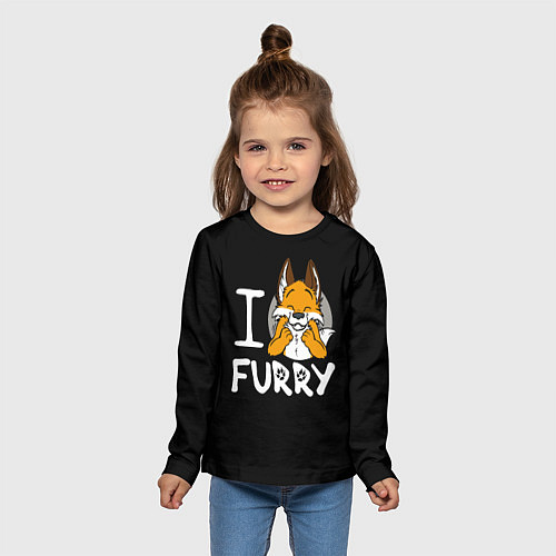 Детский лонгслив I love furry / 3D-принт – фото 5