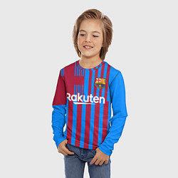 Лонгслив детский Домашняя форма ФК «Барселона», цвет: 3D-принт — фото 2