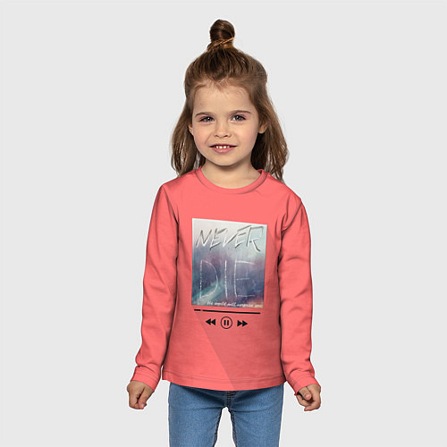 Детский лонгслив Never die / 3D-принт – фото 5