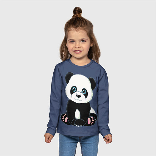 Детский лонгслив Милая Панда Sweet Panda / 3D-принт – фото 5