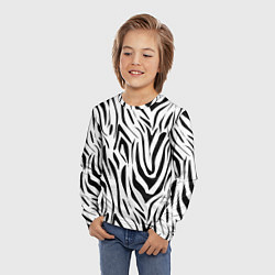 Лонгслив детский Черно-белая зебра, цвет: 3D-принт — фото 2