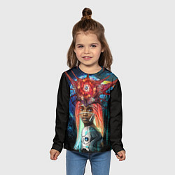 Лонгслив детский Cyberpunk girl, цвет: 3D-принт — фото 2