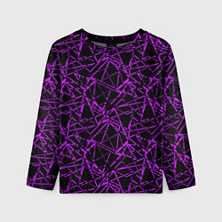 Детский лонгслив Фиолетово-черный абстрактный узор