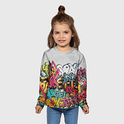 Лонгслив детский Graffiti on the wall, цвет: 3D-принт — фото 2