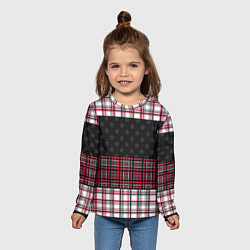 Лонгслив детский Комбинированный красно-серый, цвет: 3D-принт — фото 2