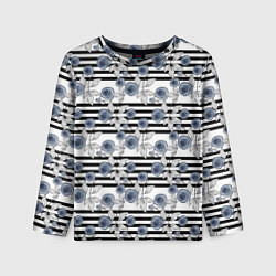 Лонгслив детский Акварельный полосатый узор, цвет: 3D-принт