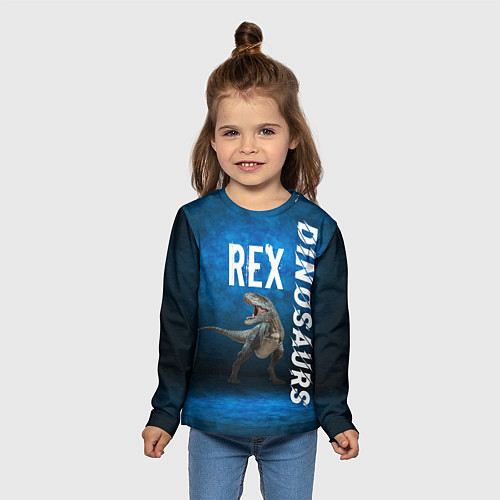 Детский лонгслив Dinosaurs Rex 3D / 3D-принт – фото 5