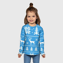 Лонгслив детский Зимняя ночь, цвет: 3D-принт — фото 2