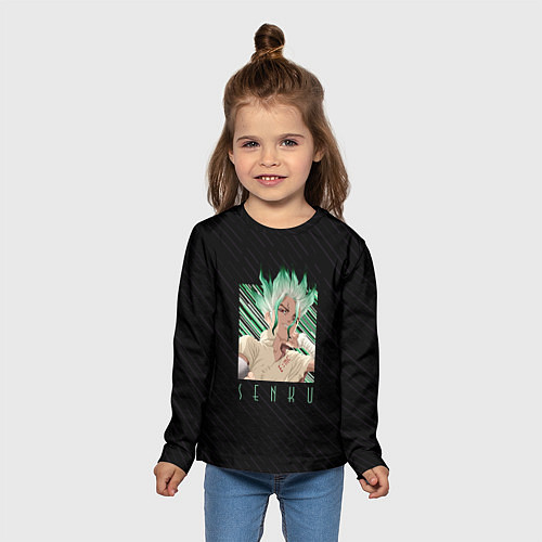 Детский лонгслив Сенку Ишигами в квадрате / 3D-принт – фото 5