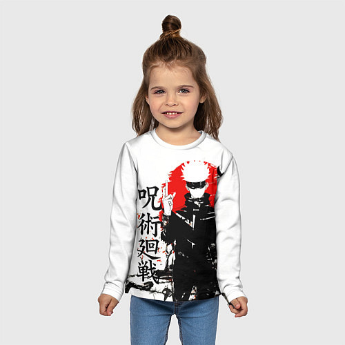 Детский лонгслив Сатору, Jujutsu Kaisen / 3D-принт – фото 5