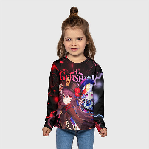 Детский лонгслив Ху Тао и Ци Ци, Genshin Impact / 3D-принт – фото 5