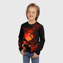 Лонгслив детский Красная луна на Хэллоуин, цвет: 3D-принт — фото 2