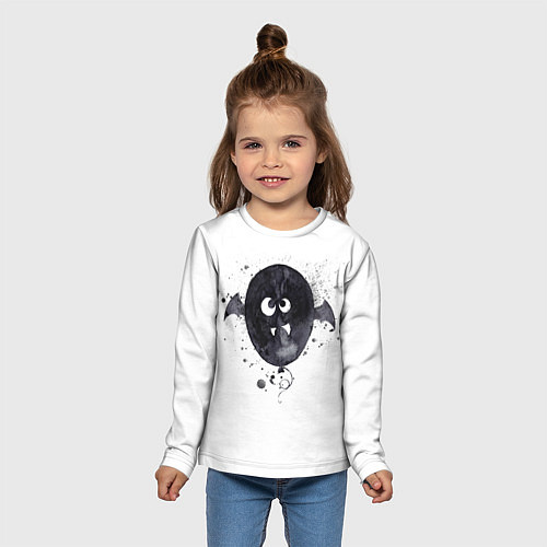 Детский лонгслив Шарик-летайка белый, полиэстер / 3D-принт – фото 5
