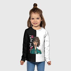 Лонгслив детский ИГРА В КАЛЬМАРА НОМЕР 067 SQUID GAME, цвет: 3D-принт — фото 2